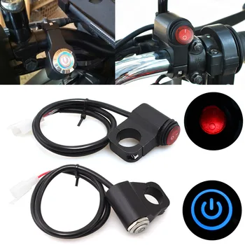 

Handlebar Mount 7/8" 22mm ON OFF Switch Hand Control Headlight Hazard Warning Brake Power LED Indicator Light For Universal