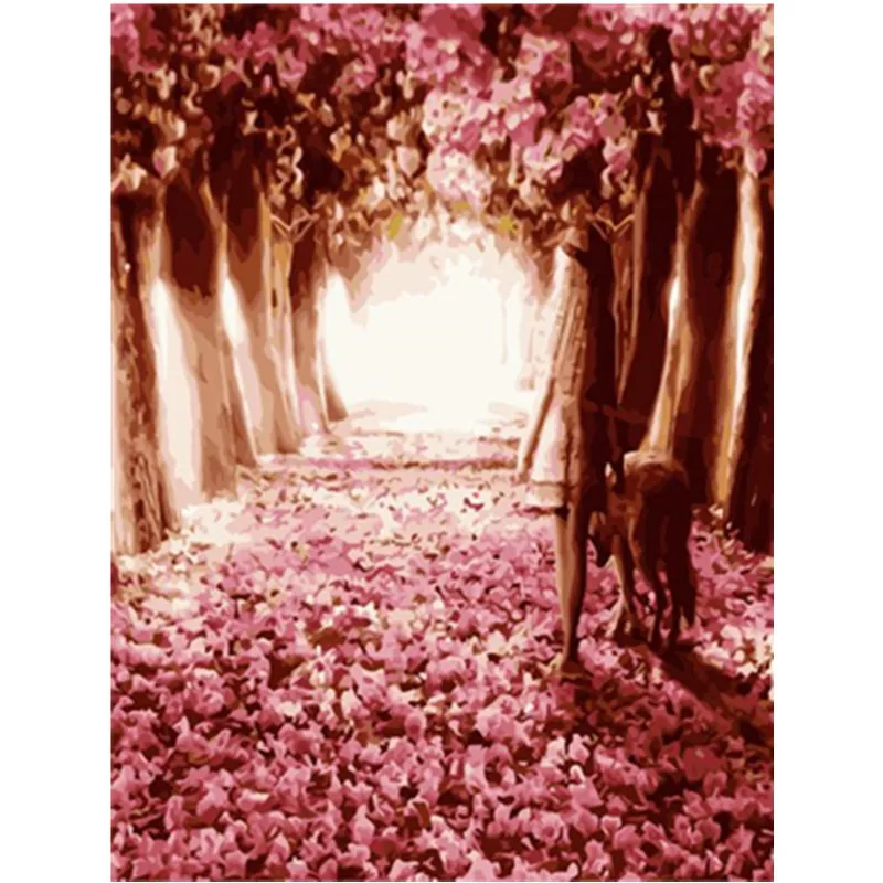 Краска для раскрашивания по номерам Cherry Blossom Path.DIY инструменты нанесения рисунков