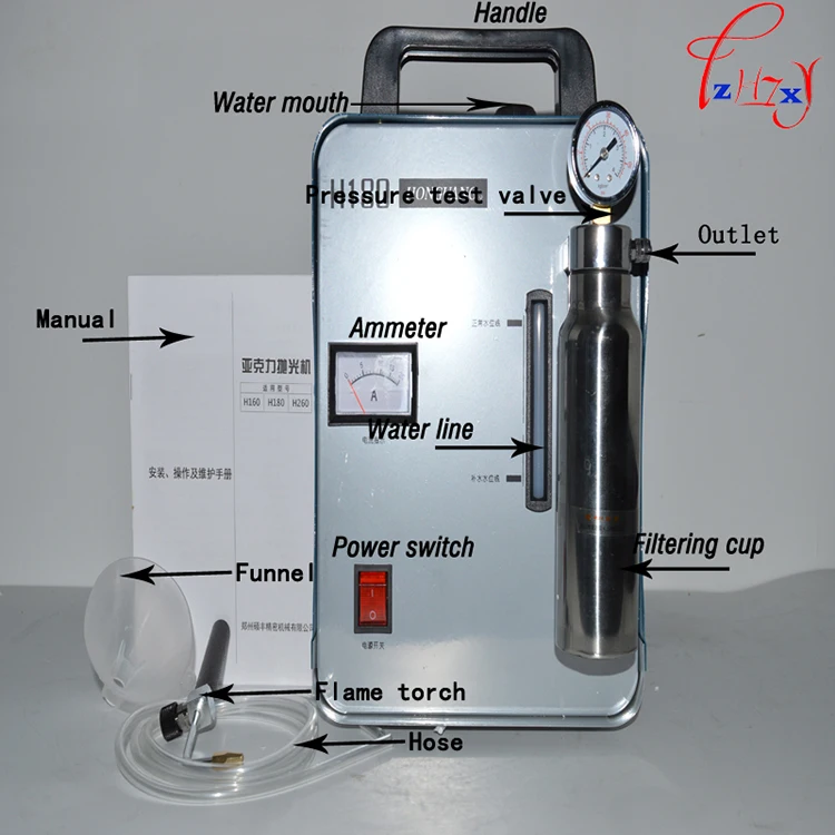 H180 Acrylic Flame Polishing Machine Electric Grinder 95L/H Polisher Crystal Wor