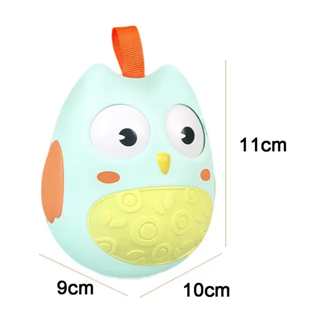 Cartoon Nodding Owl Tumbler Roly Poly Built-in Bell Rattles Baby Educational Toys 6