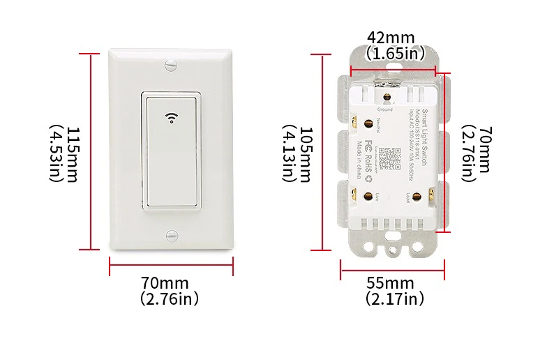 Умный Wifi переключатель, умный настенный светильник стандарт США переключатель с пультом дистанционного управления и таймером, работает с Alexa, Google home IFTTT