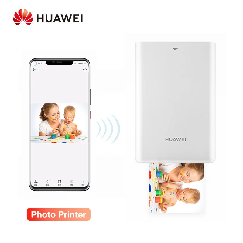Economici Huawei Originale AR Stampante Fotografica Portatile Pocket Mini Stampante Stampanti di Foto FAI DA TE per Smartphone Bluetooth 4.1 300dpi Stampante