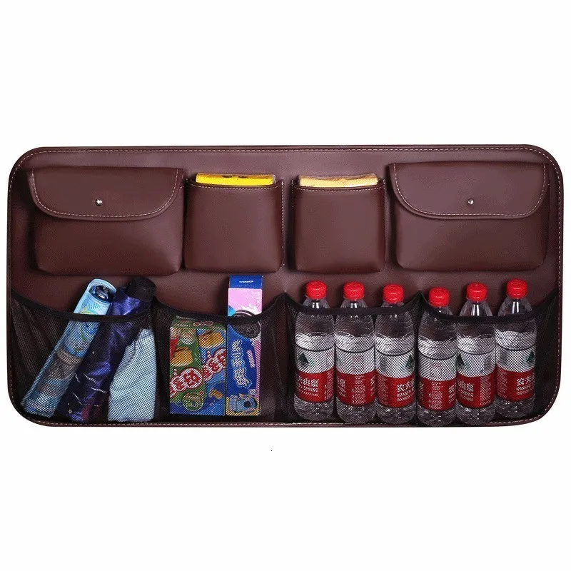 OHANEE кожаный багажник автомобиля на заднее сиденье Органайзер сумка для хранения на заднее сиденье мульти карман Авто Средства для укладки