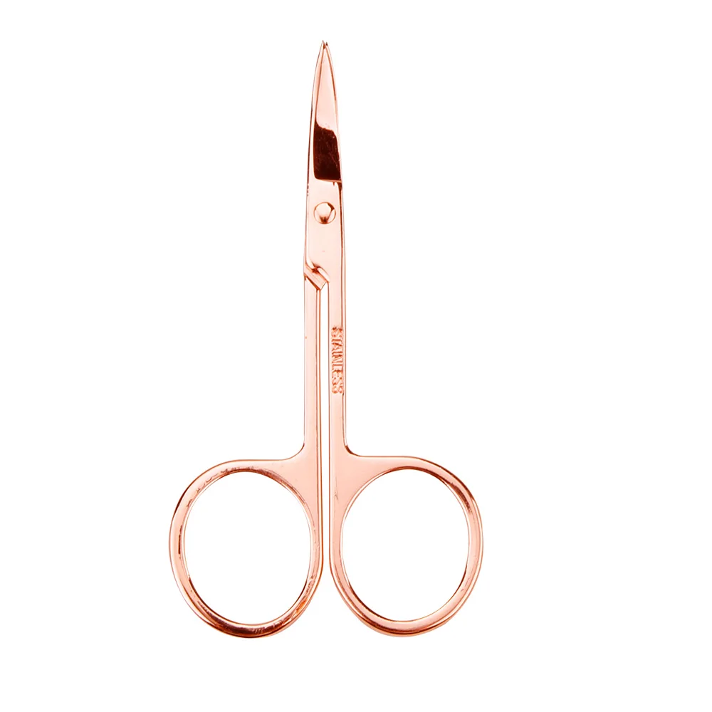Rose gold 1 шт. маникюрные инструменты для ногтей Маникюрные щипчики классические ножницы для стрижки бровей из нержавеющей стали прочные маленькие ножницы для кутикулы - Цвет: Rose gold