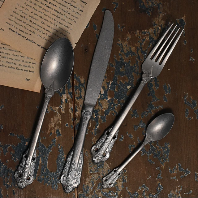 Food Photography Props, Vintage Fish Knives, Silver Plated Cutlery