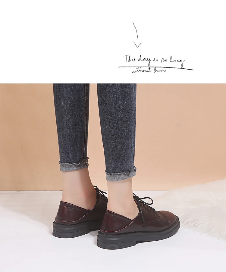 Women Casual Woman Platform Shoes Autumn Oxfords Women's Modis Shallow Mouth Round Toe Flats British Style All-Match Fall