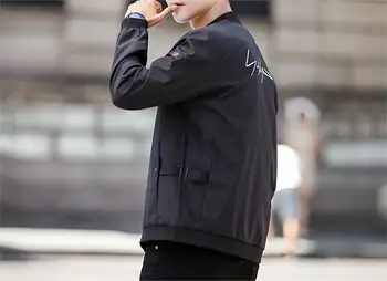 

OLOEY New Autumn Spring Men's Jackets Solid Fashion Coats Male Casual Slim Stand Collar Bomber Jacket Men Outerdoor Overcoat