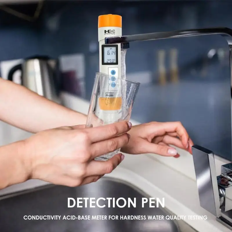 HM PH-200 ЖК-цифровой дисплей Водонепроницаемый измеритель температуры PH ph-датчик