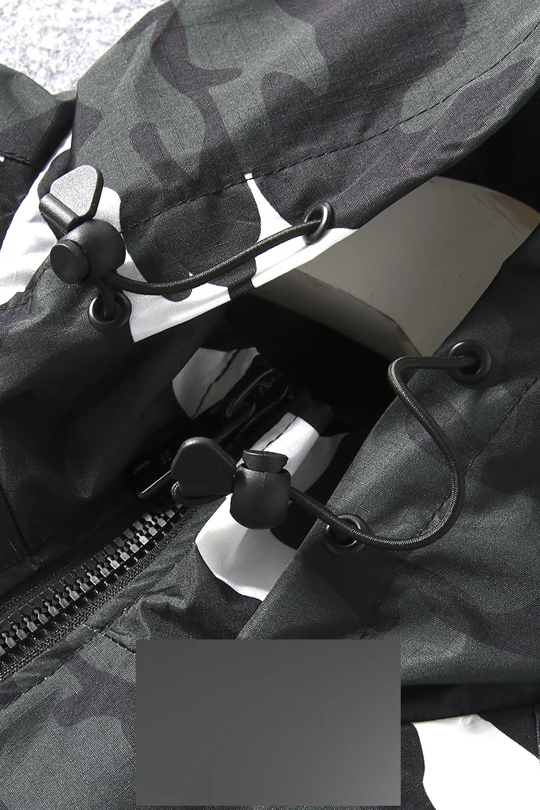 

P1101 Casual Cool Camouflage Printed Straight-Cut Multi-pockets Hooded Zipper Open Body Jacket Men's