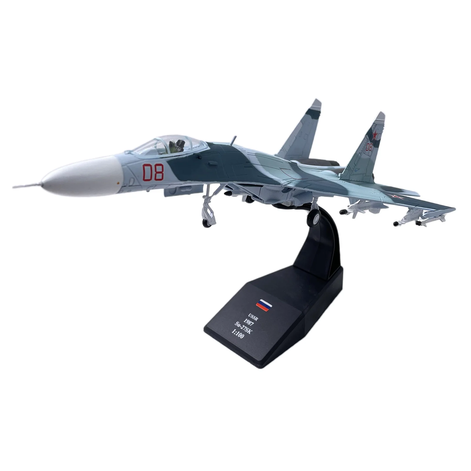 Russian Sukhoi Su-27 Plane Model Airplane Model Aircraft Model 1/100 Scale Diecast Alloy Airplanes Planes Collection