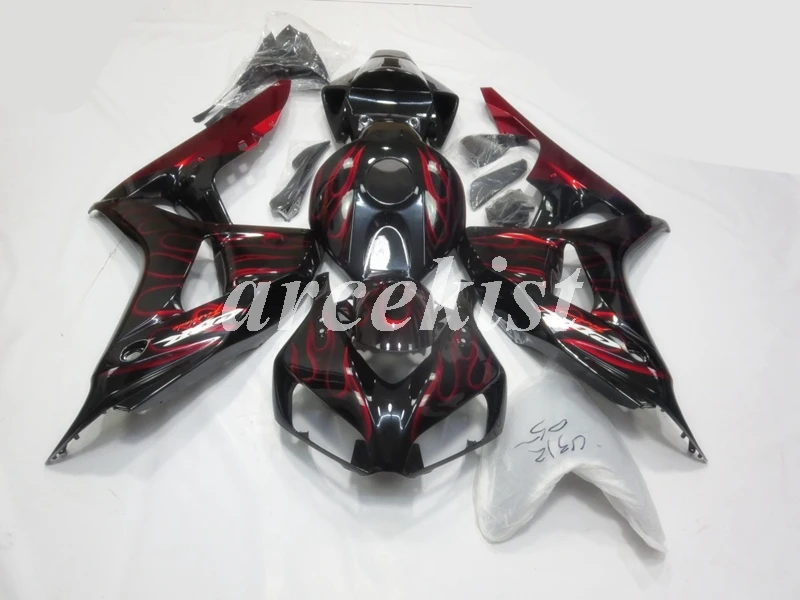 

4Gifts New ABS Injection mold Full Fairing Kit Bodywork set fit for HONDA CBR1000RR 1000RR 2006 2007 06 07 custom Free Red Flame