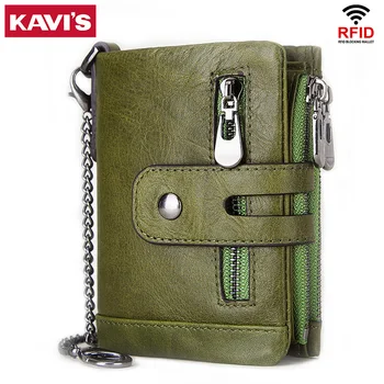 

KAVIS 100% Genuine Cowhide Leather Women Wallet Female Purse PORTFOLIO Portomonee Coin Bag Small Mini Walet Pocket for Fashion