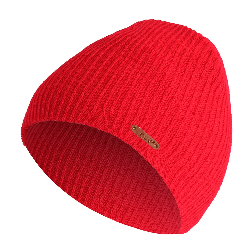 

Female's Hat Unisex Beaines Winter Simple Knitted Warm Cap Autumn Label Decor Breathable Beanie Casual Stretchy Bonnet Hats