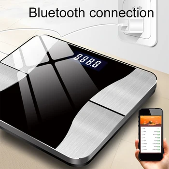 

Smart Digital Weight Auto On Off 180kg Bone Mass Bathroom Body Fat Scale With App Gravity Induction Bluetooth USB Rechargeable
