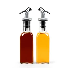 AMINNO Оливковое масло Cruets 2 упаковки 175 мл уксусной бутылки Конструкция с нажимной насадкой Инструменты для приготовления пищи на кухне, безопасное для здоровья натриево-известковое стекло