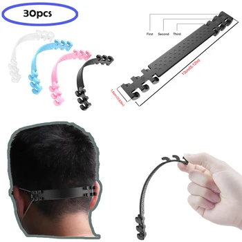 

30pcs Colorful Ear Hook For Mouth Mask Release Ear-pain Adjustable Gear Holder PE Buckle Strap Belt Band Extension Protective
