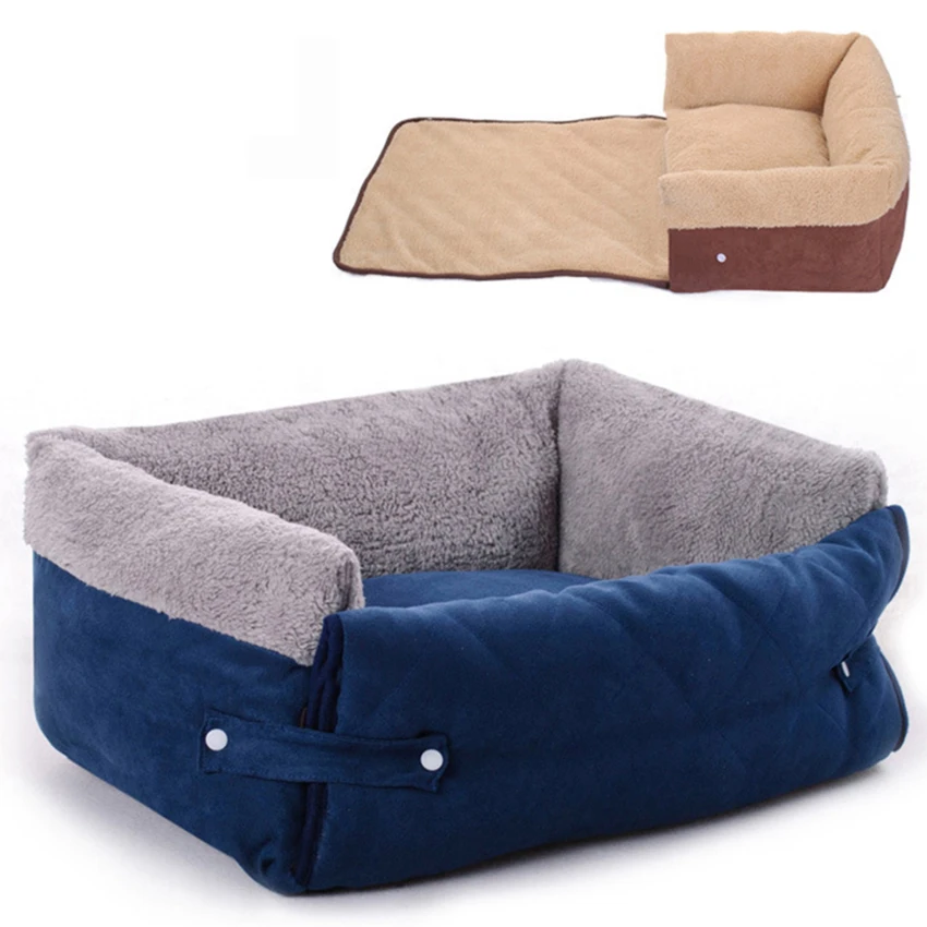 Soft Dog Bed House Removable Pet Kennel Cat Sleeping Bag Winter Warm Sofa Basket for Medium Large Dog Pet Cushion House Cat Bed