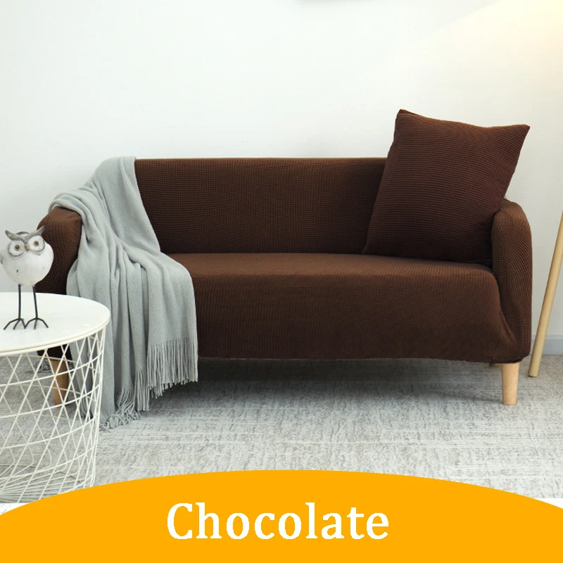Растягивающийся l-образный скользящий диван, эластичный чехол, домашний текстиль, 3 места, противоскользящие гибкие защитные чехлы для дивана в гостиную - Цвет: Chocolate