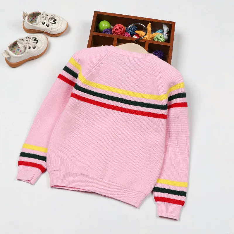 Хлопковый свитер для новорожденных; пальто; коллекция года; осенняя одежда; стиль; детский вязаный кардиган с вырезом лодочкой; вязаная рубашка для девочек