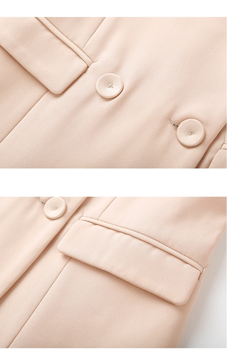Women's suit autumn new casual fashion temperament Slim solid color double-breasted small suit trousers two-piece