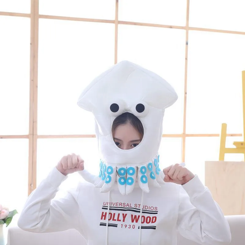 

Creative Plush Hat Cap Decor Funny animal Octopus Head Hat Headgear Headdress Children Animal Plush Toy Doll