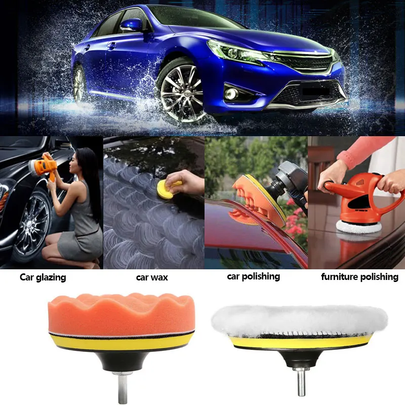 

Polishing Foam Car Buffing Sponge 3inch Buffing Sponge Waxing Set Portable 8pcs/Set