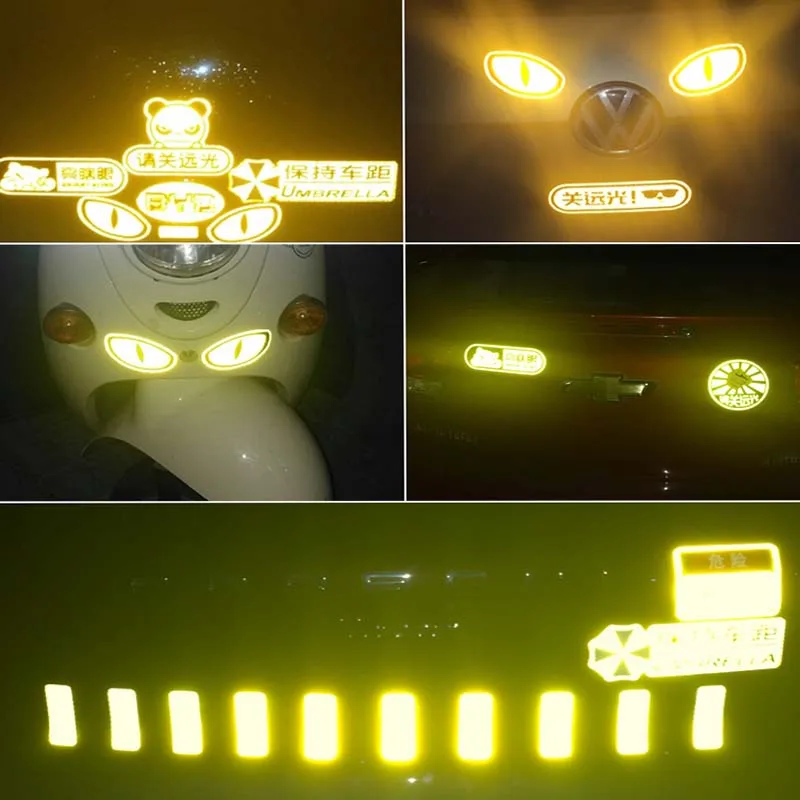 Креативные Мультяшные светоотражающие наклейки Lucky Fish Safety Tapes Wave Night Предупреждение ющие Светоотражающие Наклейки для декора автомобиля, сделанные с 3M