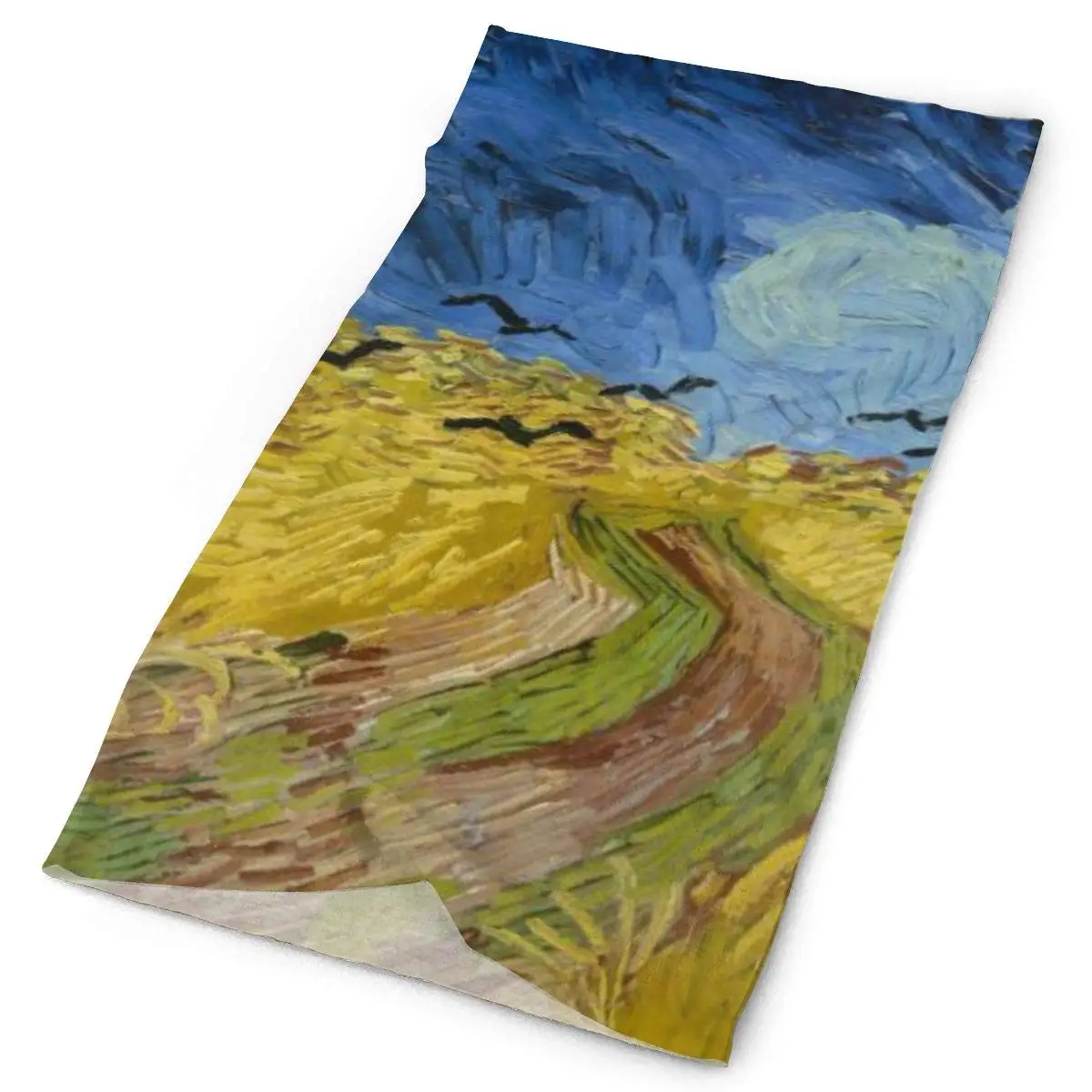 Van Gogh Wheatfield with Crows Multifunctional Headwear Yoga Sports Stretchable Seamless Bandana Head Wrap Headband Sweatband |