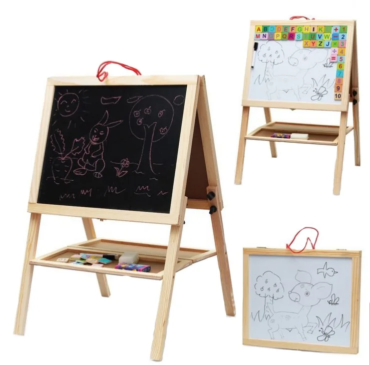 

Magnetic Folding Scaffolding Large Lifting Drawing Board Stretchable Multi-Function Sketchpad Easel Blackboard Wooden Toy