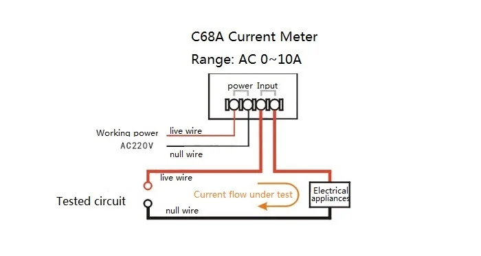 Single-phase AC Current Meter Digital Display 220V10A Small-scale Ammeter Compatible With 85L17