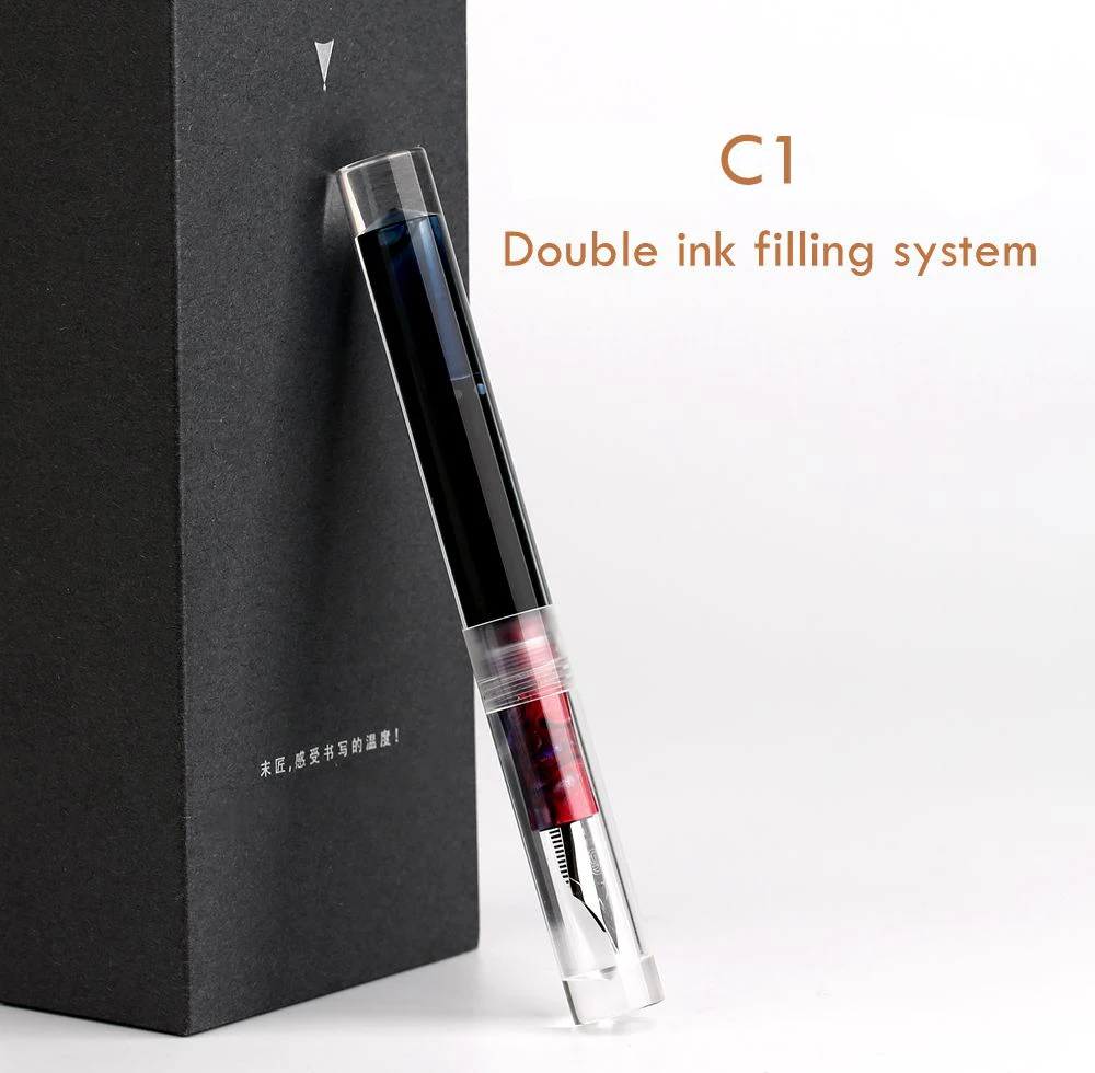MAJOHN M2 Plus Metallic Transparent Eye Dropper Filling Fountain Pen