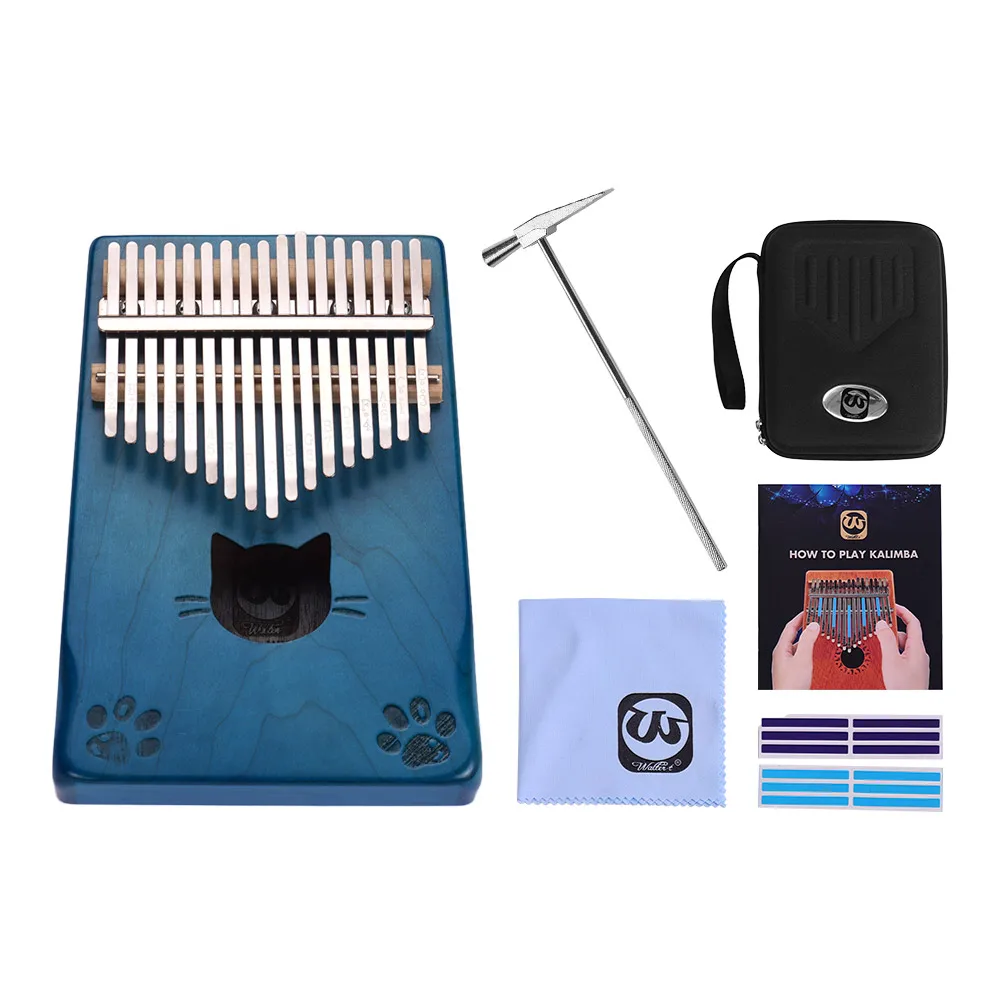 

Walter.t WK-17MS 17-key Kalimba Thumb Piano Mbira Maple Wood with Carry Bag Tuning Hammer Cleaning Cloth Stickers Musical Gift