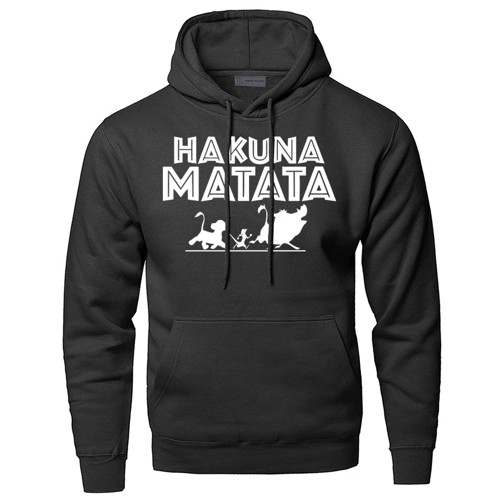 The Lion King Hakuna Matata Hoodies Sweatshirts Men Simba Pumbaa Timon Hooded Hoodie 2019 Winter Autumn Movie Cartoon Sportswear