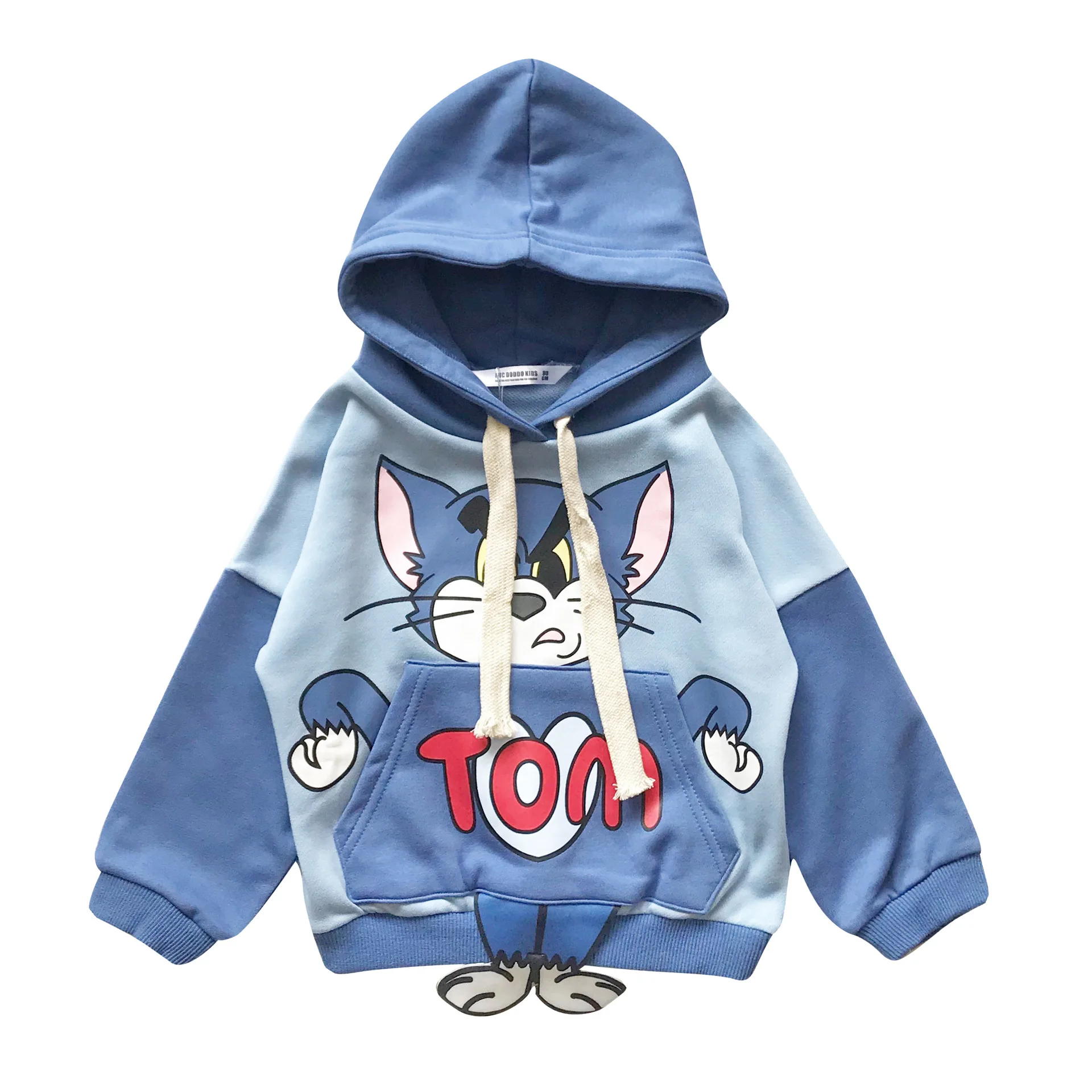 Ceny Tonytaobaby jesień i zima ubrania nowe ubrania dla dzieci Cartoon bluza z kapturem bawełniane dla chłopców i dziewcząt chłopcy bluzy z kapturem