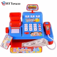 Caja Registradora de juguete para niños, juguete de simulación multifuncional para guardar música, con luces