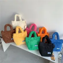 

Vintage Corduroy Casual Shoulder Bag Woman Designer Brand Simple Lady Messenger Bag Luxury Solid Purses and Handbags Ladies
