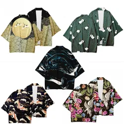 3 to 14 Years Kids Kimono Japanese Traditional Costumes Boys Girl Fashion Kimono Haori Cardigan Jacket Children Beach Wear Cloak