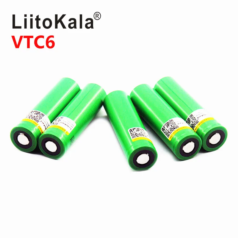 LiitoKala 18650 литий-ионная аккумуляторная батарея vtc6 3000 мАч 3,7 в Высокая мощность разряда фонарик батарея