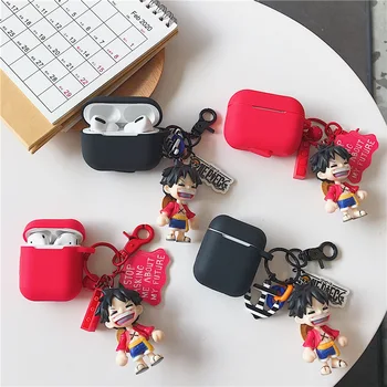 

Bluetooth Earphone Case for Airpods Pro Protective Case for Airpods 1 2 Cover with Keychain One Piece Luffy Accessories 3D