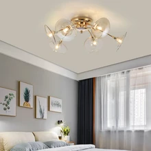 Скандинавская романтическая гостиная, теплый светодиодный потолочный светильник, креативная спальня, ресторан, потолочный светильник, постмодерн, кухня, потолочные светильники