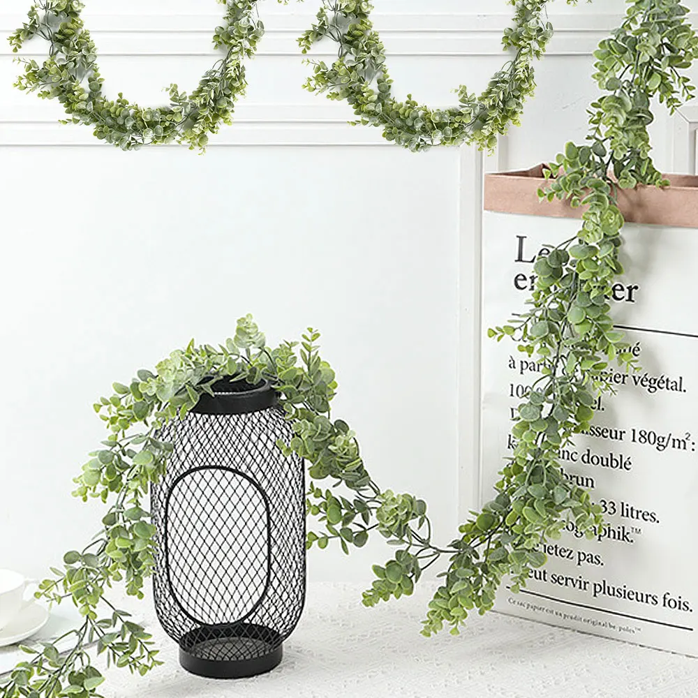 1pc 1,95/1,8 m boda decoración Artificial hiedra hoja verde guirnalda de plantas de vid para jardín de Casa hojas decoración verde de mimbre