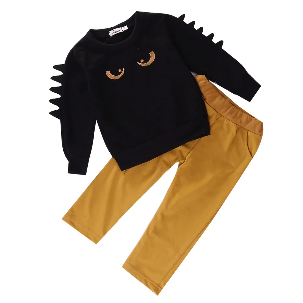 

LOOZYKIT New Boy Clothes Infant Clothes Cotton Little Monsters Long Sleeve T-shirt+Pants Kids 2pcs Suit Baby Girl Clothing Sets