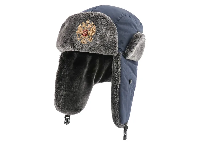 Шапка-ушанка с советским значком для России, водонепроницаемая шапка-бомбер, шапка летчика-охотника, зимняя шапка с искусственным кроличьим мехом, мужские зимние шапки с ушками