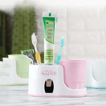 

XUNZHE Bathroom Toothbrush Holder Automatic Toothpaste Squeezer Tube Squeezer Multifunction Wash Set Squeezer For Pasta