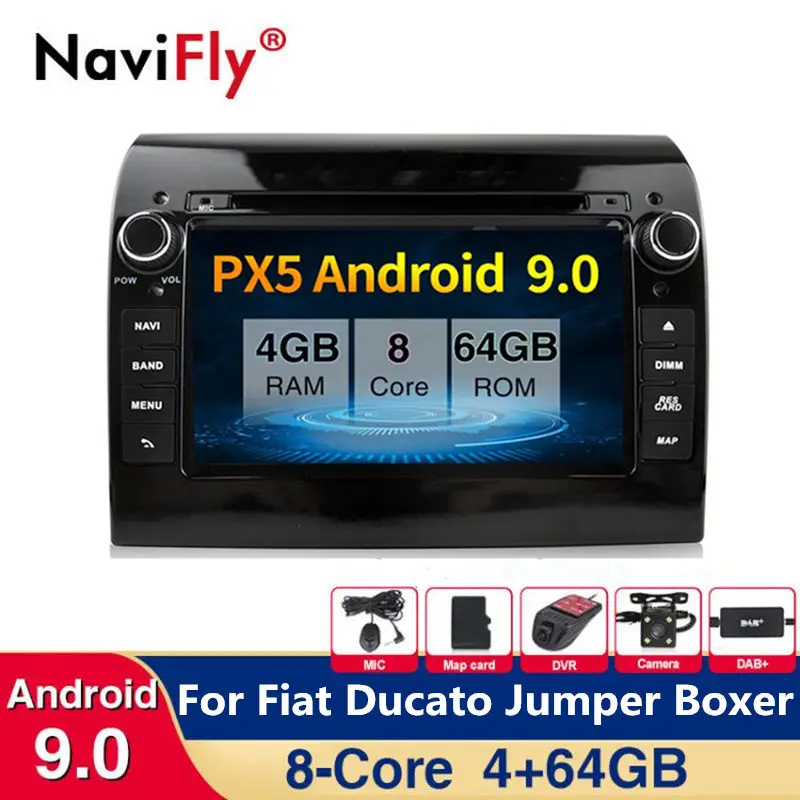 Мультимедийный проигрыватель на Android 2006 для Fiat Ducato 2019 8 ядер 4 + 64