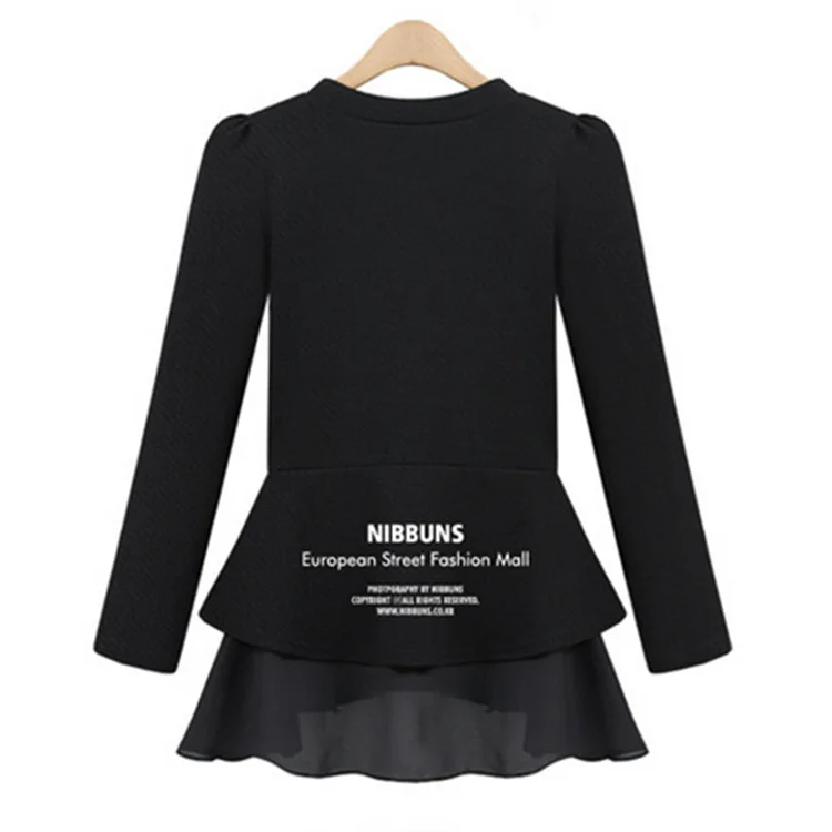 

Large Size Dress 2016 New Style Spring And Autumn Large Girl's Irregular Base Shirt Slim Fit Slimming Dress