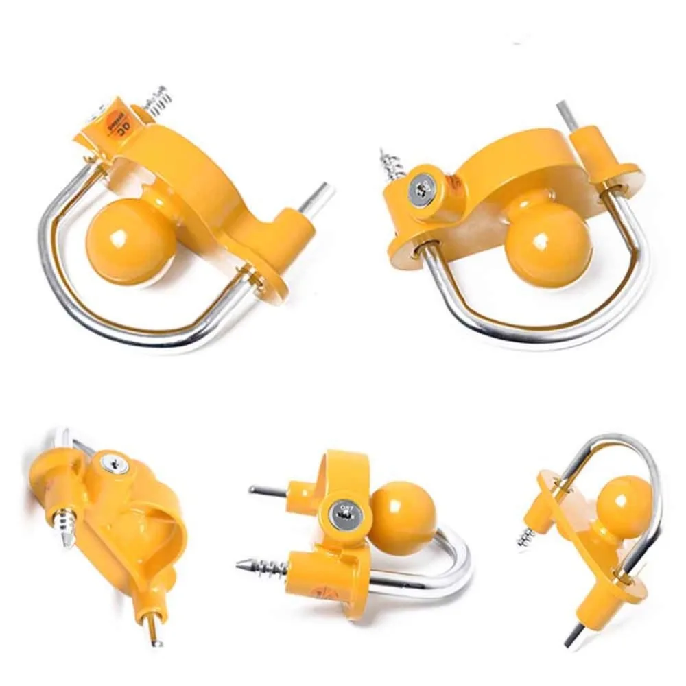 Car-Flower-Blue-U-type-Trailer-Anti-theft-Lock-Yellow-Round-Handle-Handle-Ball-Cover-Trailer (5)