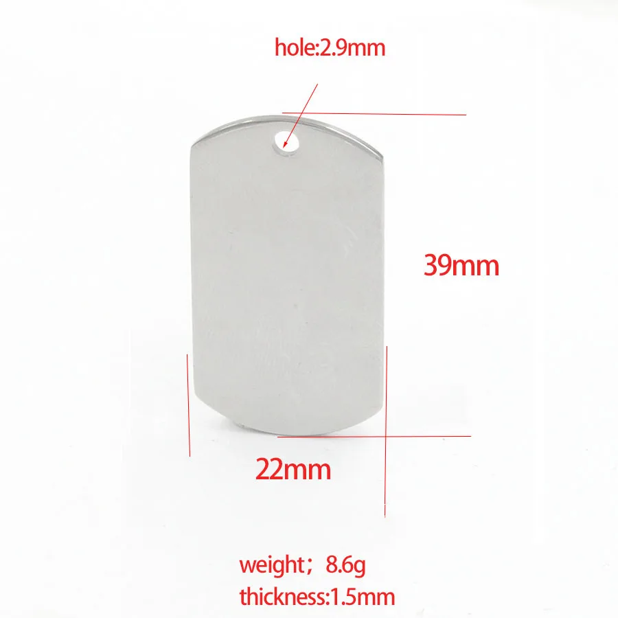 Stainless Steel Blank Dogtag Military Pendant For Engrave Jewelry Making Metal Military Plate Mirror Polished Wholesale 10pcs