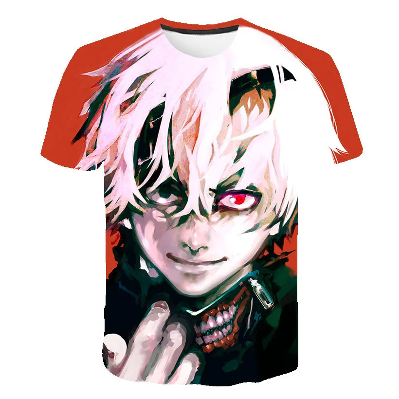 Cool T shirt Tokyo Ghoul T-shirt Men Fashion O-neck T-shirts 3d Graffiti Tshirt Printed Japan Tshirts Casual Blood Anime Clothes