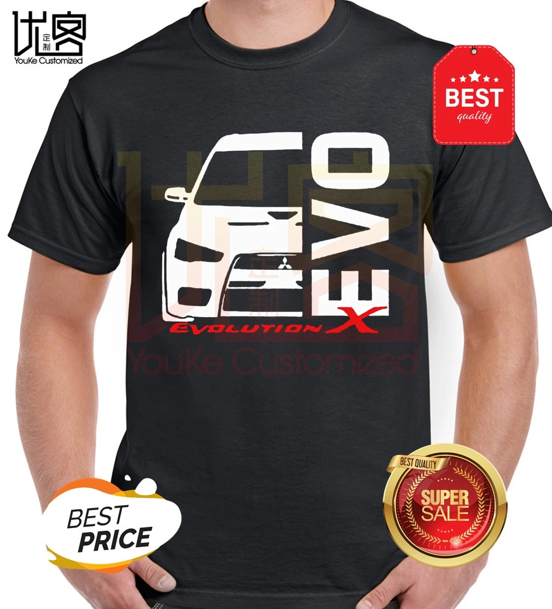 EVO X 10 Lancer Evolution Футболка мужская летняя 100% хлопок команда футболки для девочек